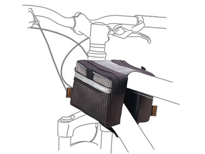 Сумка на раму передняя SH-15, 14х12x11см, чрная с серой вставкой