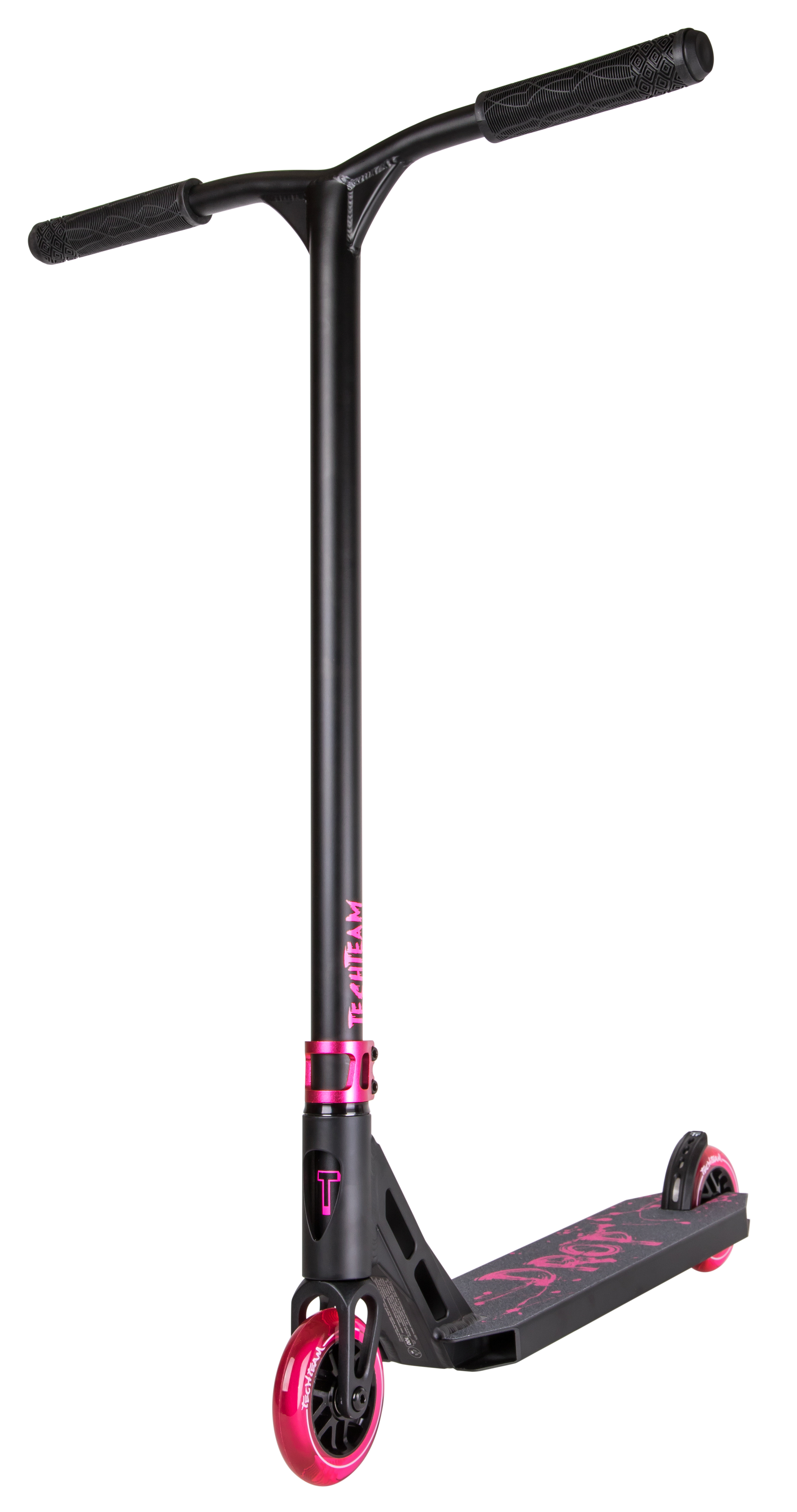 Самокат трюковой Drop pink 1/4 (черный с розовыми колесами)