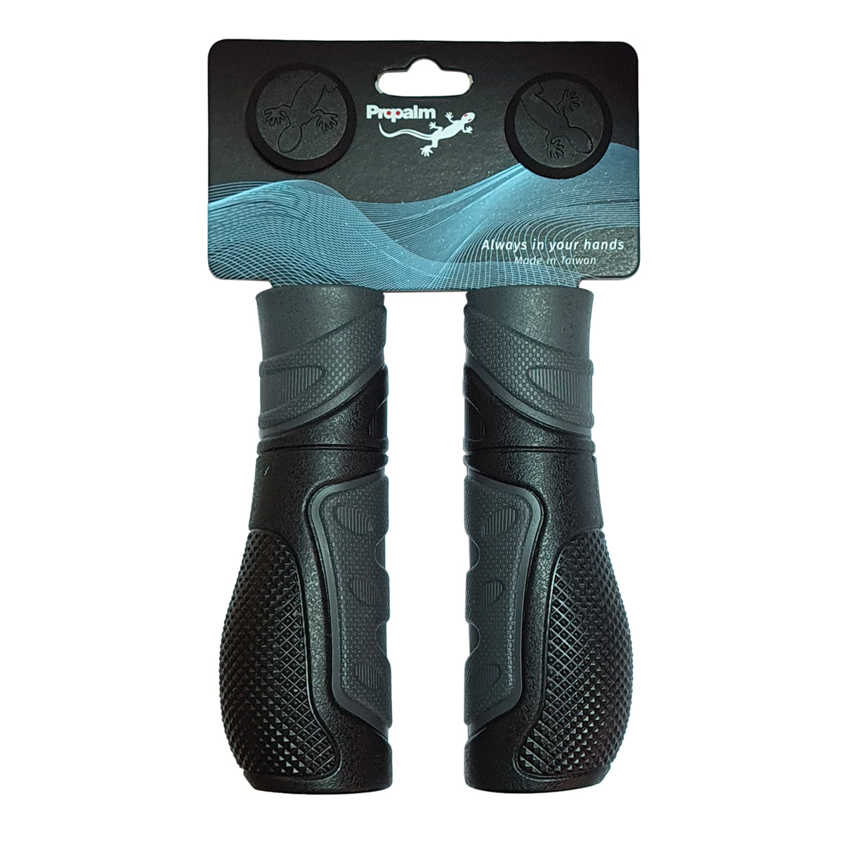 PROPALM Грипсы HY-368CH 130мм сер./чр. в торг.уп.