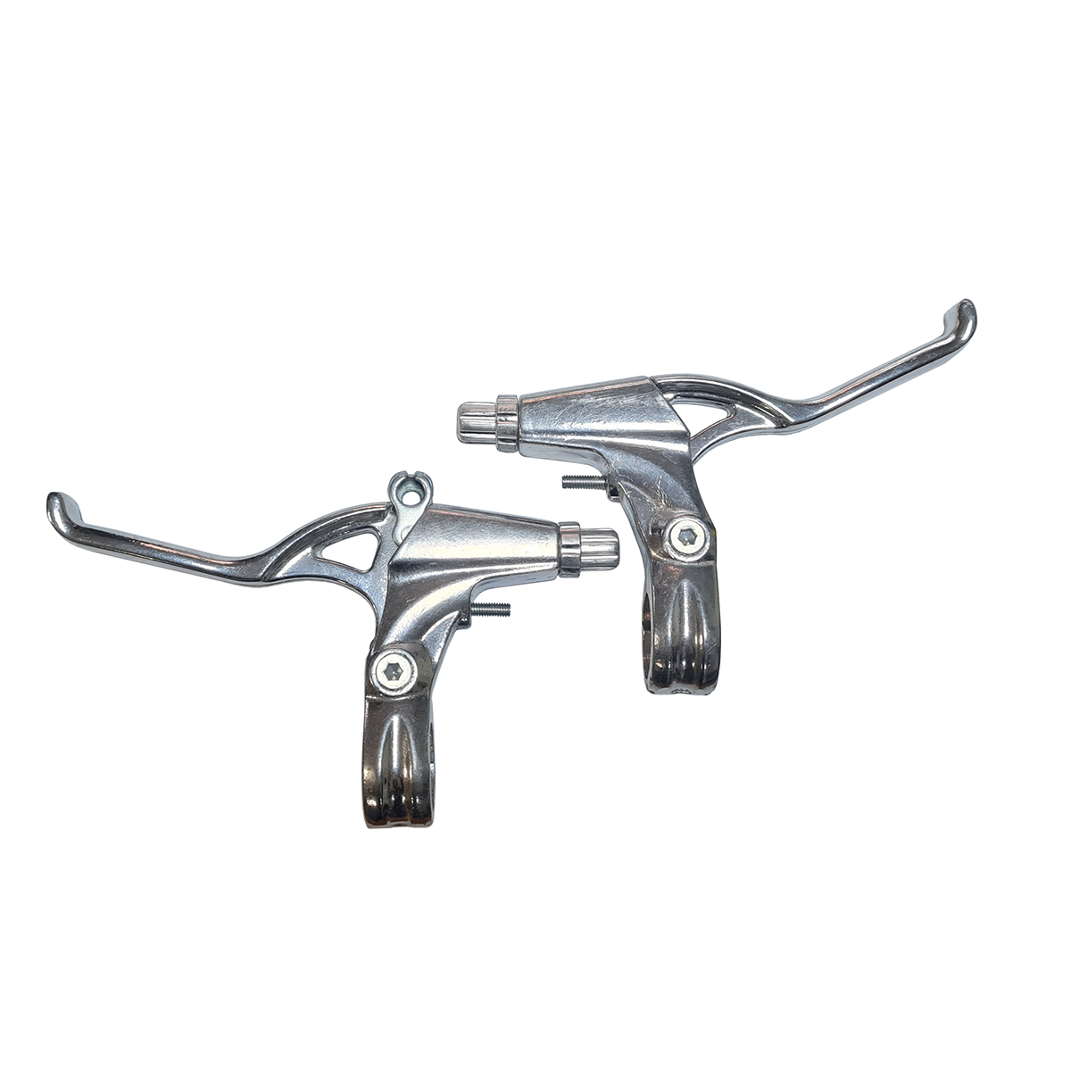 Ручки тормозные под 3 пальца алюминиевые серебристые