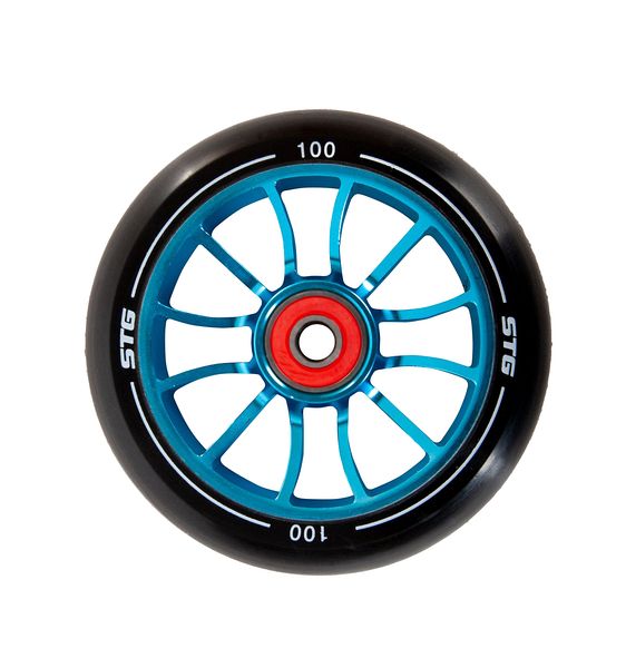 Колесо для трюкового самоката 100 мм с алюминиевым ободом, ABEC-11, 1шт, синий