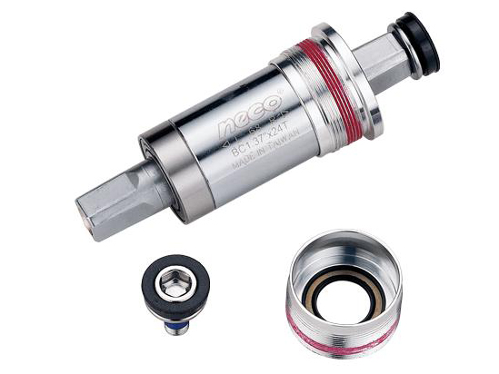 NECO Каретка B920HAL под квадрат, BSA 1.37x24T, R/L. 68/116мм. Ось полая, Cr-Mo, алюминиевые чашки, 