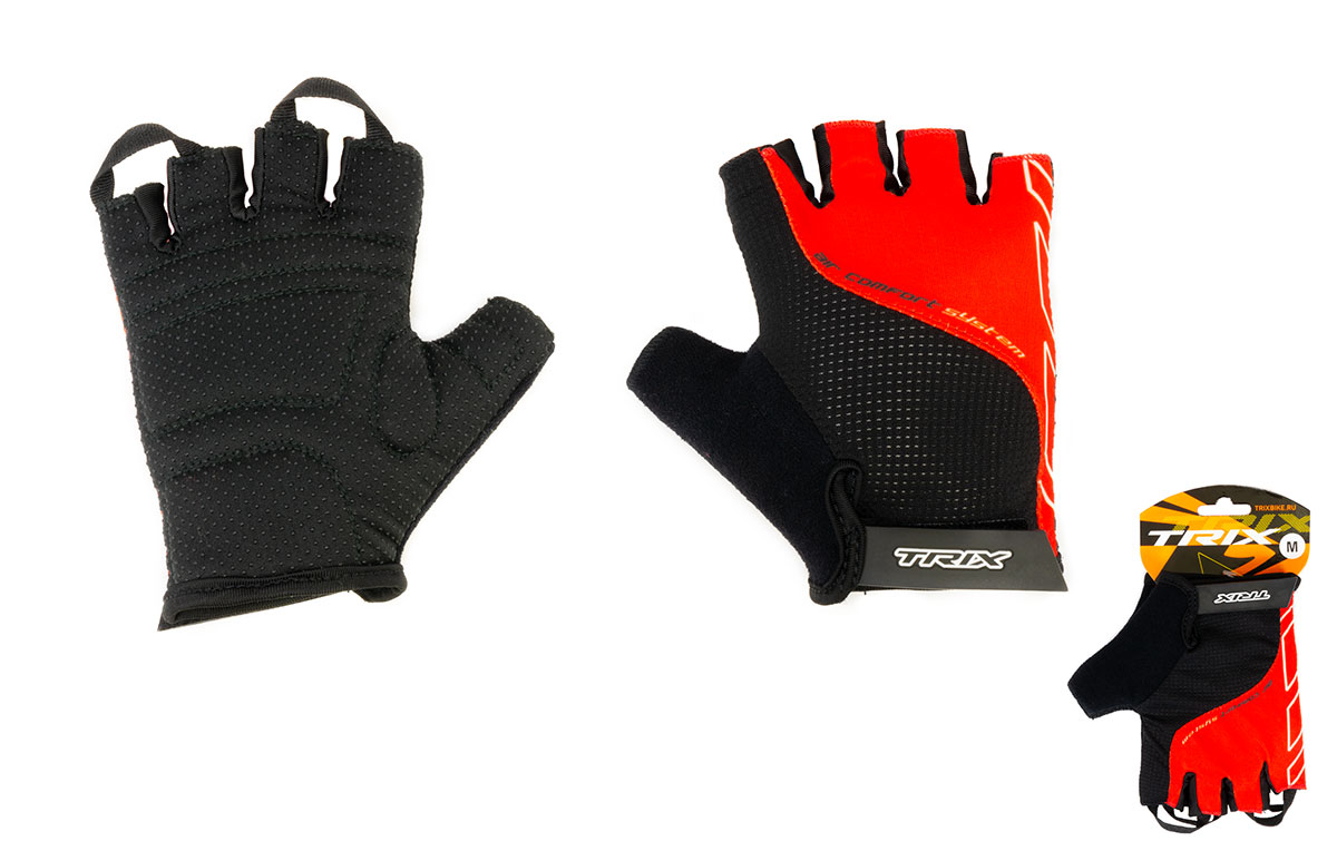 Перчатки TRIX nw  мужские, M, коротк. пальцы, гелев. вставки, дышащая лайкра/искусств. замша, черно-