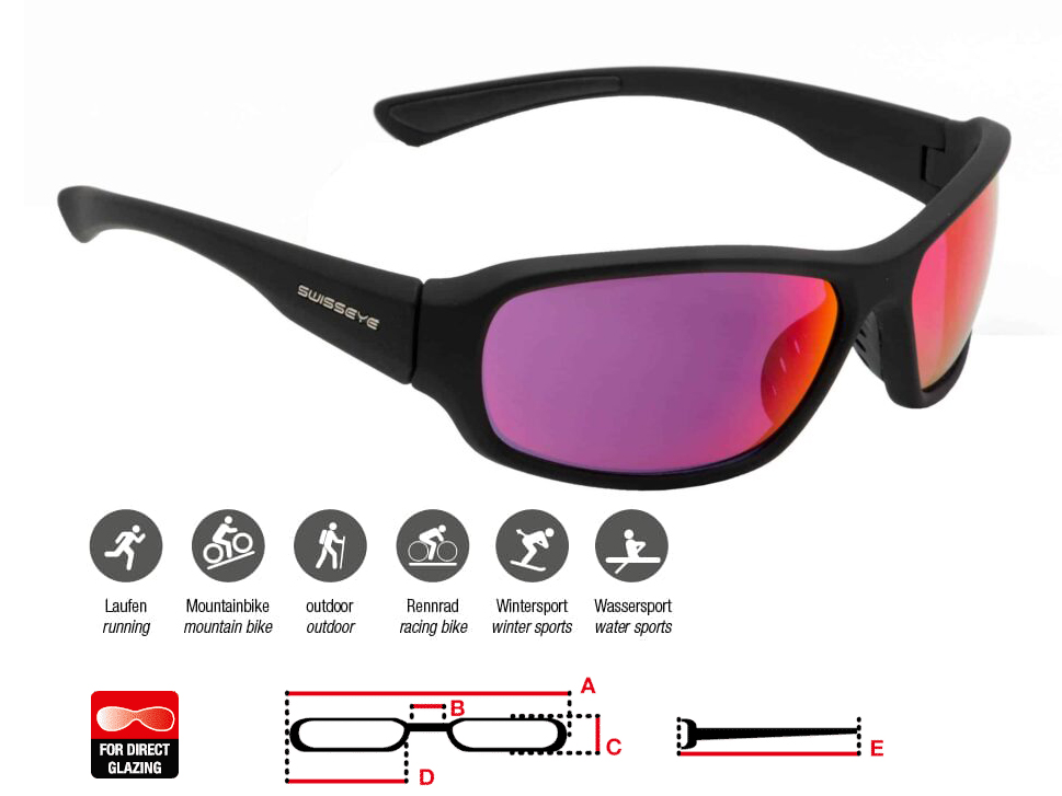 Очки солнцезащитные спортивные SWISSEYE Freeride black matt / black - high contrast