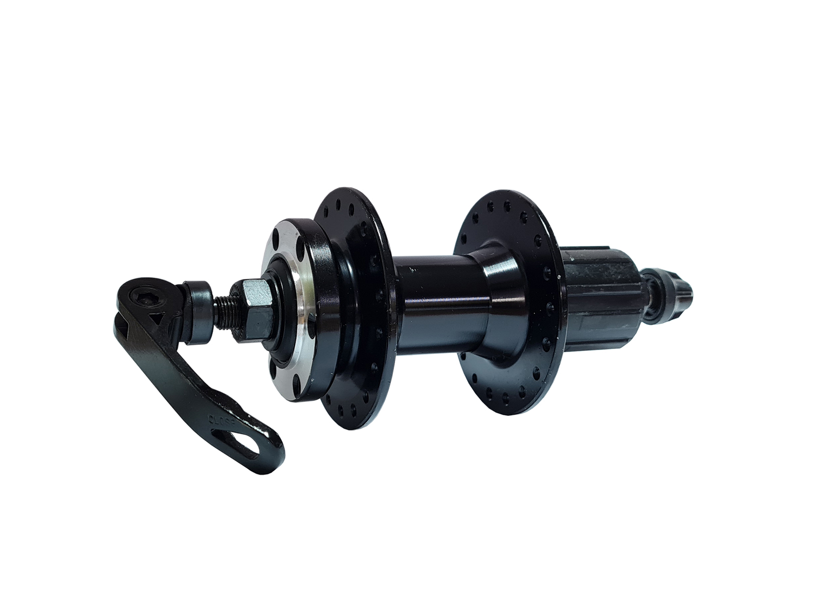 Втулка 36H, задняя алюминиевая под кассету (8-10 ск.), 3/8x14Gx135x145, под диск, с эксцентриком, чр