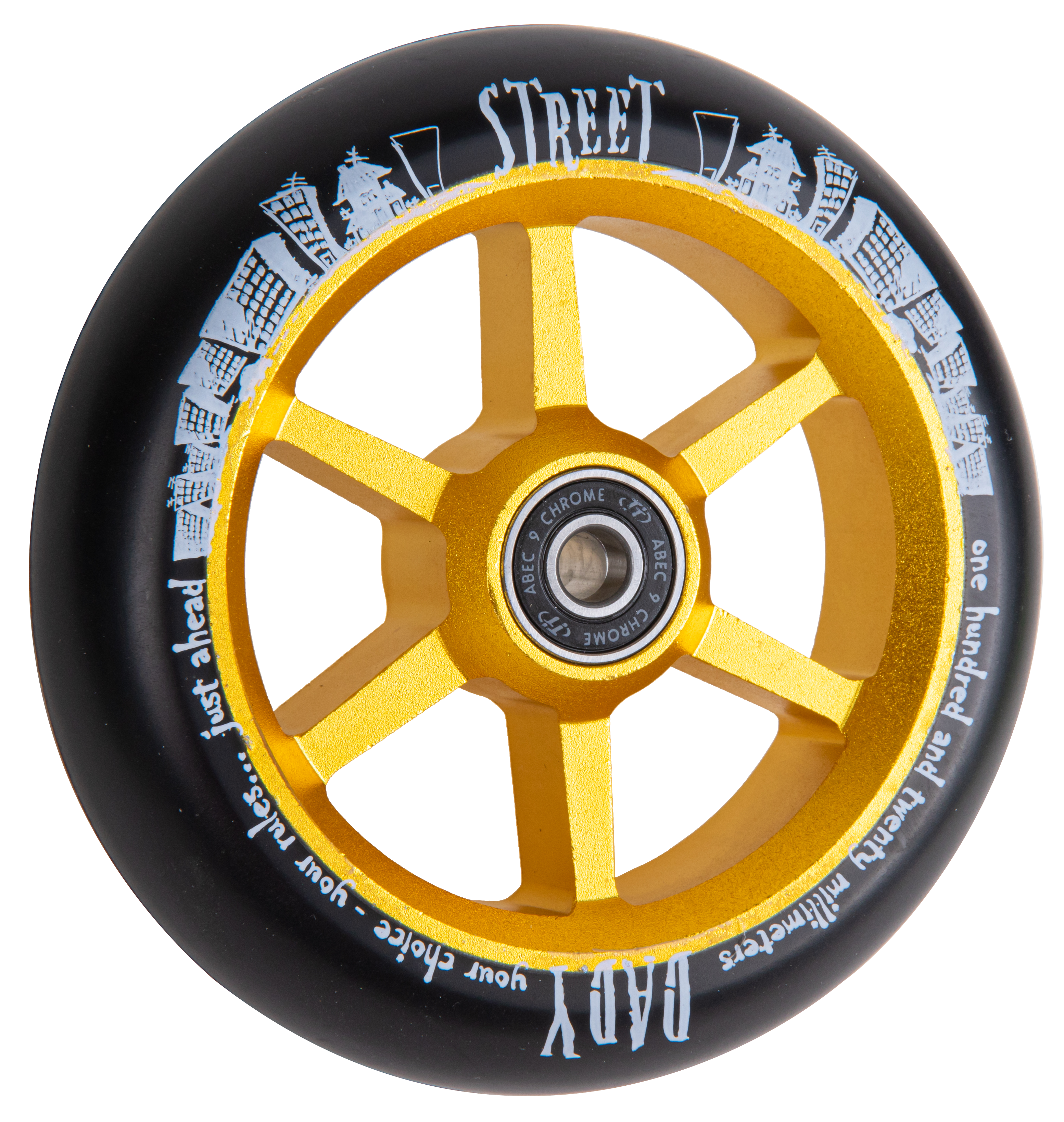 Колесо для самоката X-Treme 12030мм 6STStreet Dady, gold