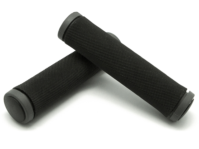 VELO Грипсы VLG-311AD2, 130 мм, материал кратон/гель, поверхность Diamond, с заглушками, серые, в то