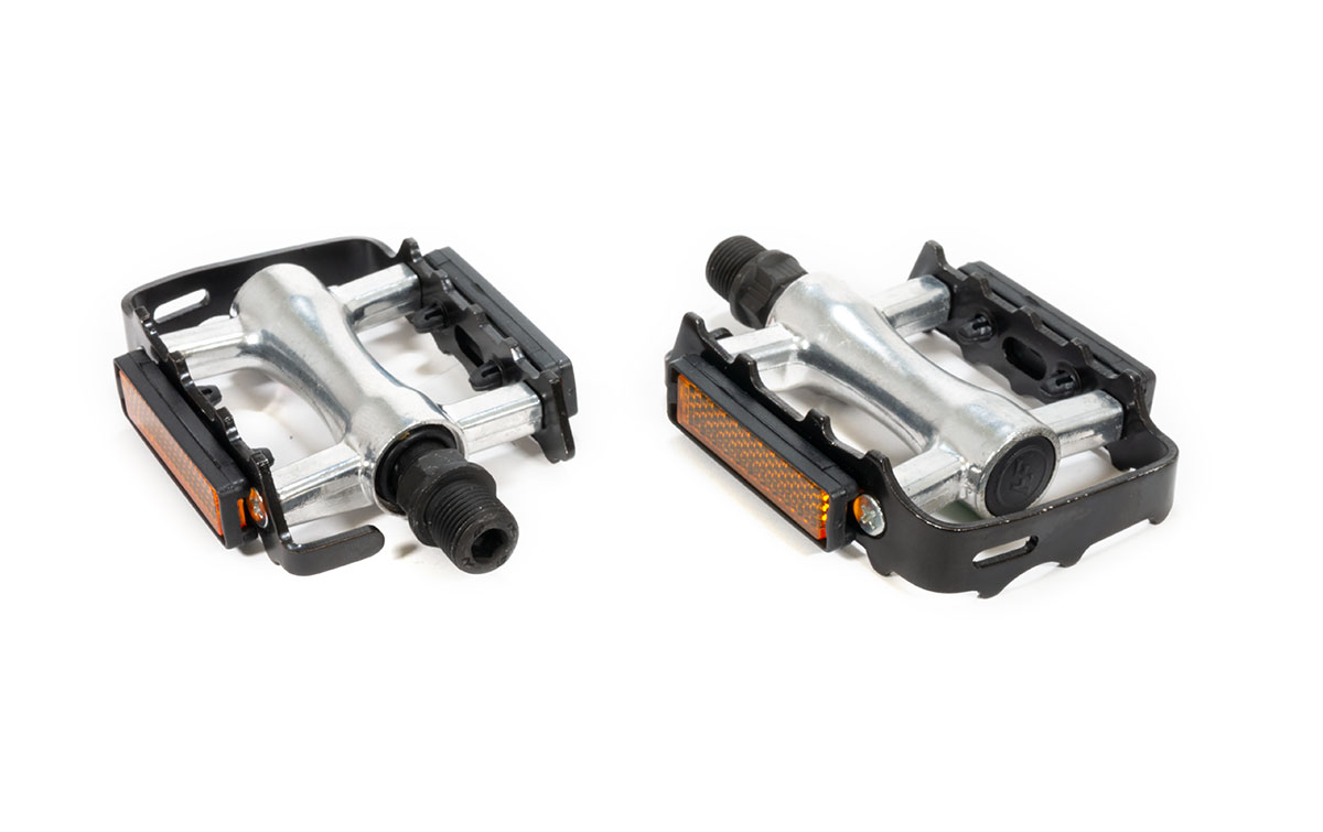 Педали TRIX MTB алюминиевые, 100x80мм, резьба 9/16, серебристые (50)