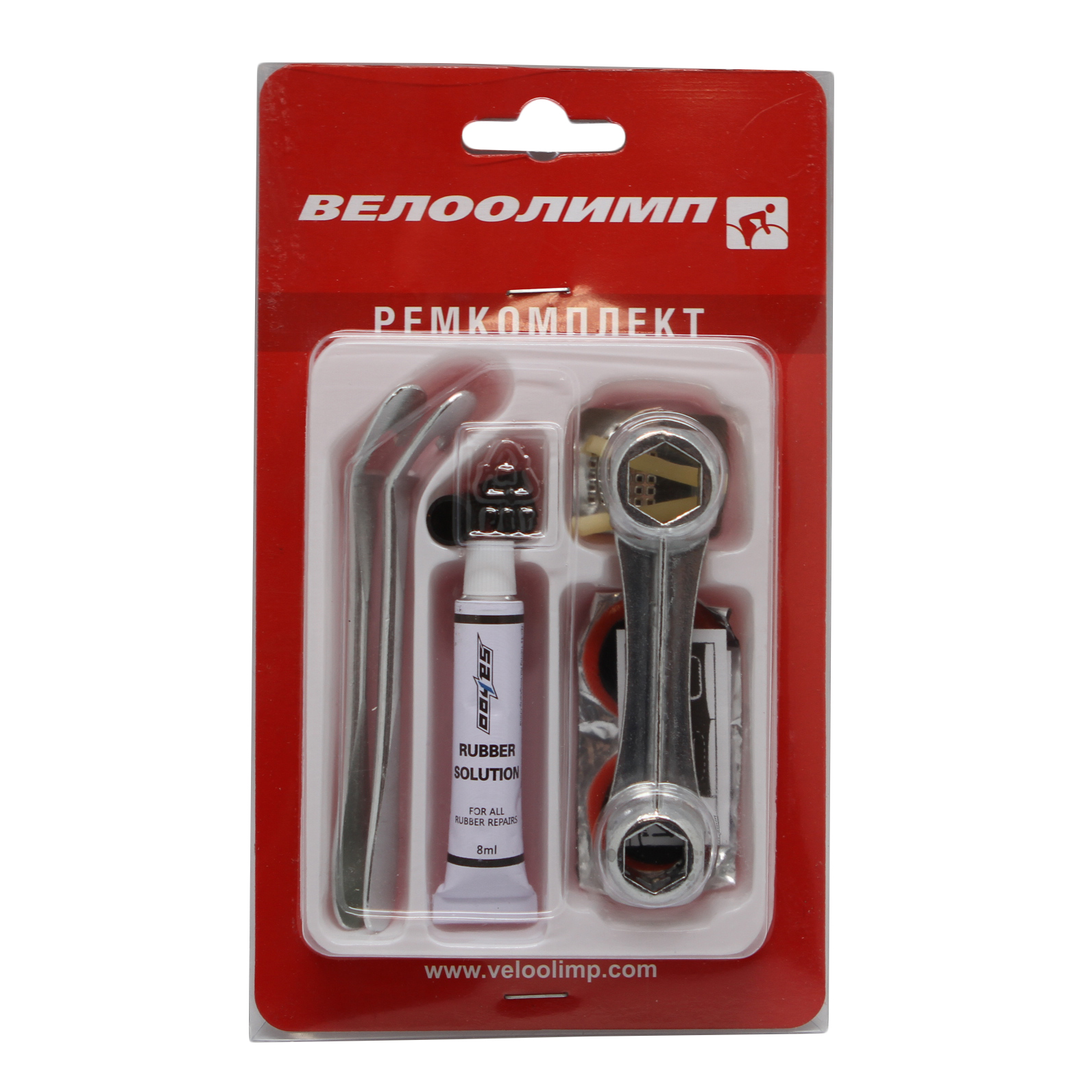 MINGDA Ремкомплект резиновый клей 10мл, 4 заплатки D25мм, наждачка, 2 ниппельные трубки, 2 колпачка 