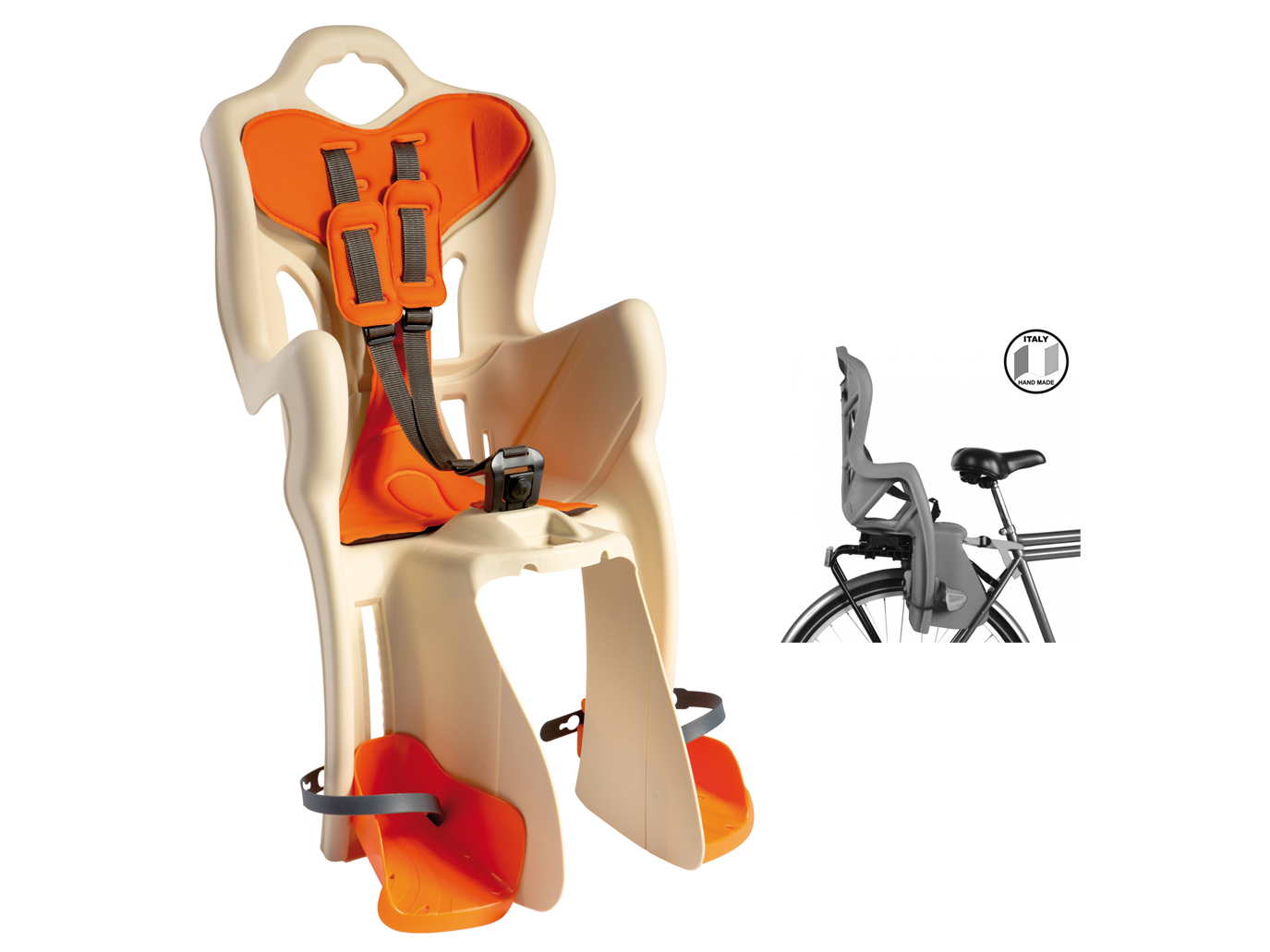 BELLELLI Сидение заднее B-One Clamp, кремовое, до 22кг