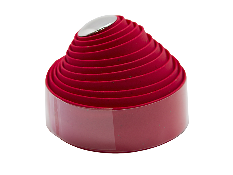 VELO Оплтка руля VLT-001-04 адгезивная, 200х3см, ЭВА/пробка/гель, красная, с заглушками VLP-49