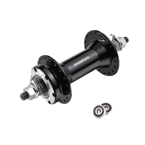 Втулка передняя алюминиевая под диск 14Gх32H, ось 3/8x26T, 175мм, OLD135, промподшипники, на гайках,