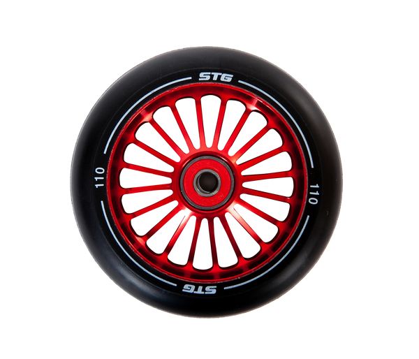 Колесо для трюкового самоката 110 мм с алюминиевым ободом, ABEC-11, 1шт, красный