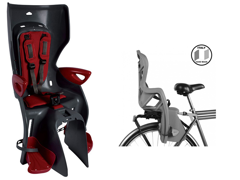BELLELLI Сидение заднее Summer Clamp тмно-серый/красный, до 22кг