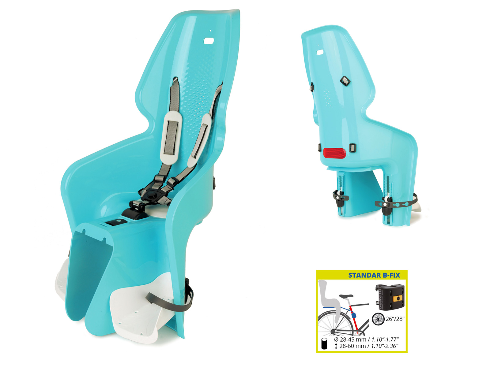 Сидение заднее BELLELLI LOTUS Standard B-fix небесно-голубое для ребнка весом до 22 кг