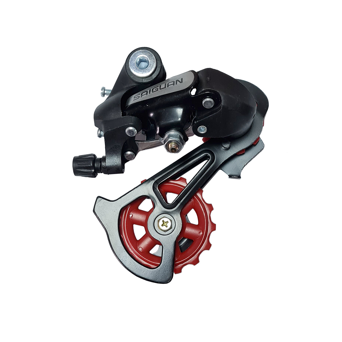 Переключатель задний HG-38A дискретный длинная лапка, мкость 36T, крепление на петух, сталь/пластик,