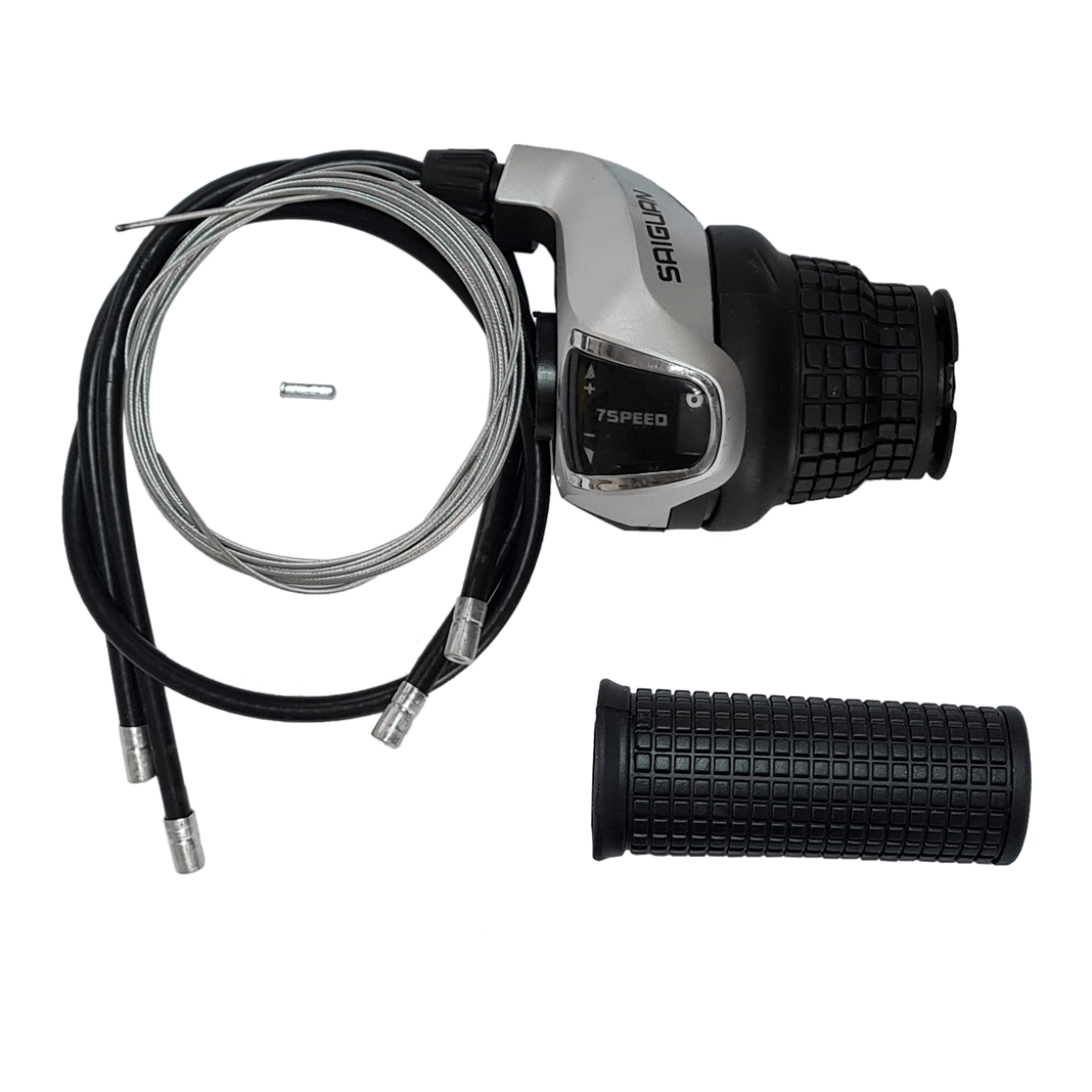 Грипшифт KDSG-43-7SI(INDEX) 7ск, правый, с тросиком, оплткой и грипсой, в торг.уп