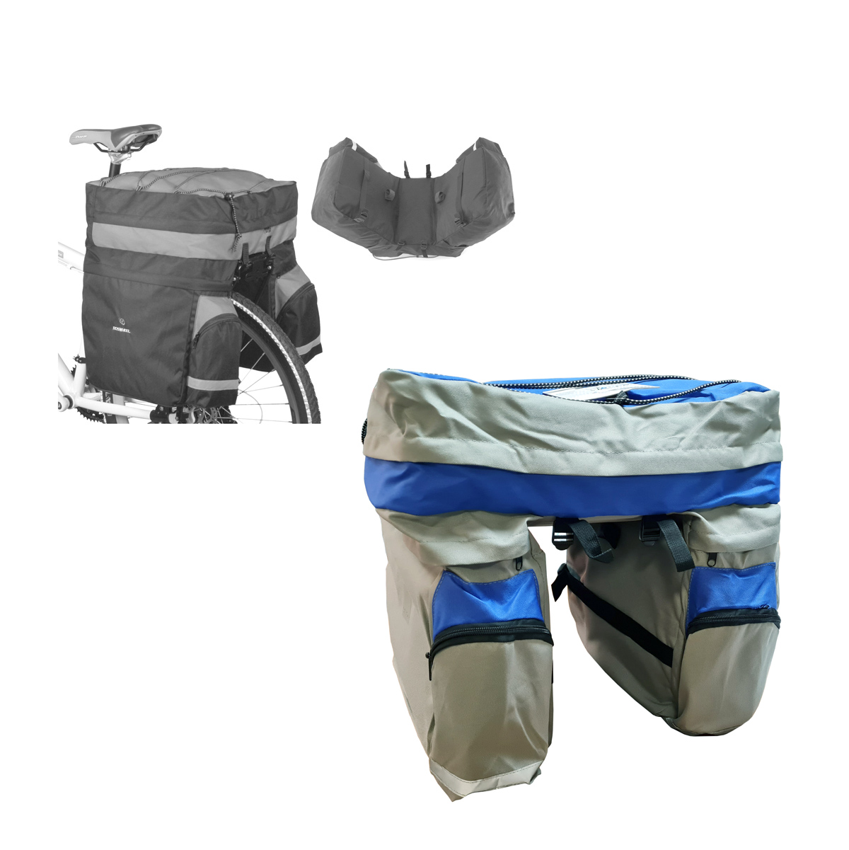 Сумка на багажник туристическая, 8-точечное крепление липучками, материал 900D влагостойкий полиэсте