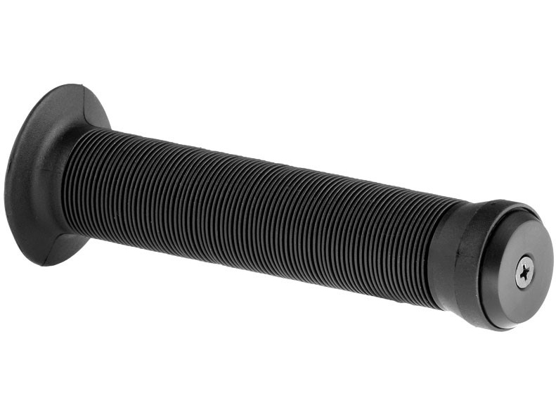 VELO Грипсы VLG-411-1A, 130мм, Kraton, поверхность Anti Slip, с фланцами, с заглушками VLP-15-7, чрн