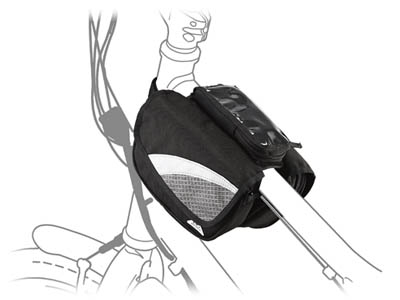 Сумка на раму передняя SH-17, 17,5х12x14см, чрная с серой вставкой