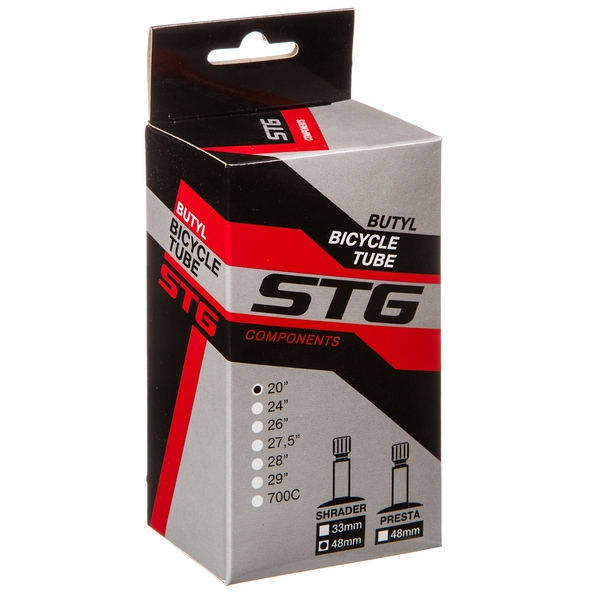 Камера велосипедная STG, бутил ,20Х2,125/2,5 ,автониппель 48мм (упак. коробка)
