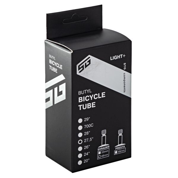Камера велосипедная STG Light, 27.5Х1.95/2.3, бутил, автониппель 48 мм, (упак. коробка)