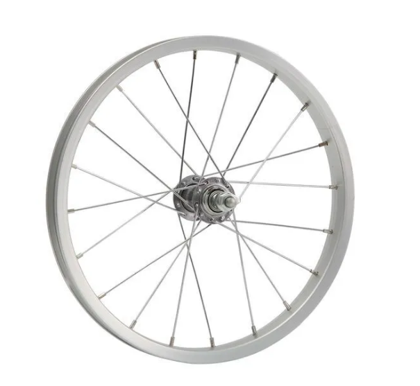 Колесо 18" переднее(без резины), одинарный алюм.обод 28 отв, втулка сталь, гайка