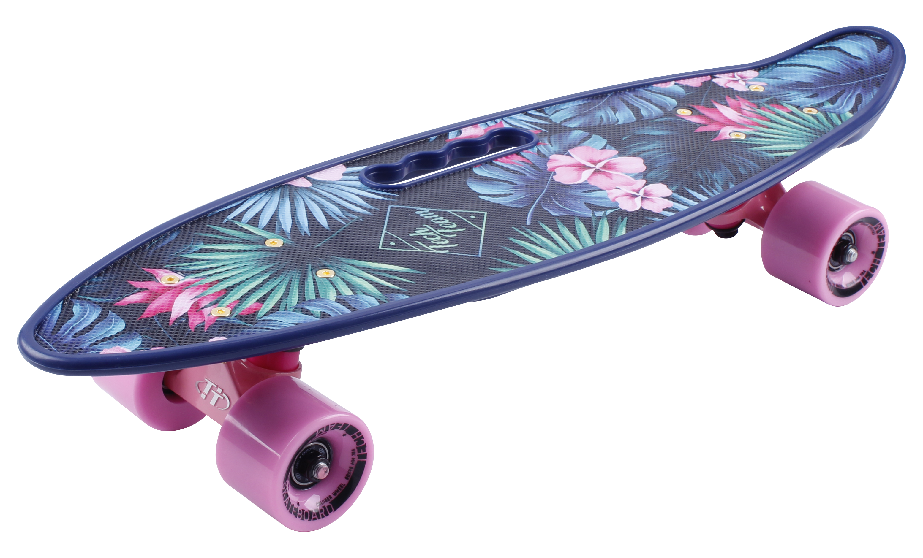 Скейтборд пластиковый Fishboard 23 print (mini)blue1/4 TLS-409 mini