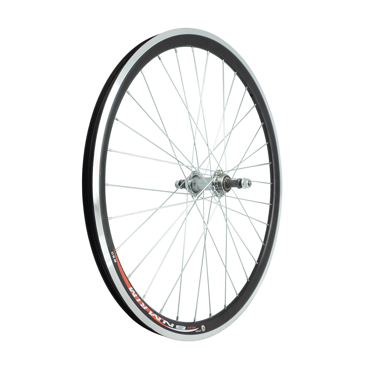 Колесо 20 заднее, обод двойной алюм. б/пист. чрный, втулка стальная, гайка,серебр