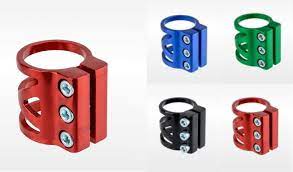 Хомут 3 болта для трюковых самокатов  (35 mm) 4 цв