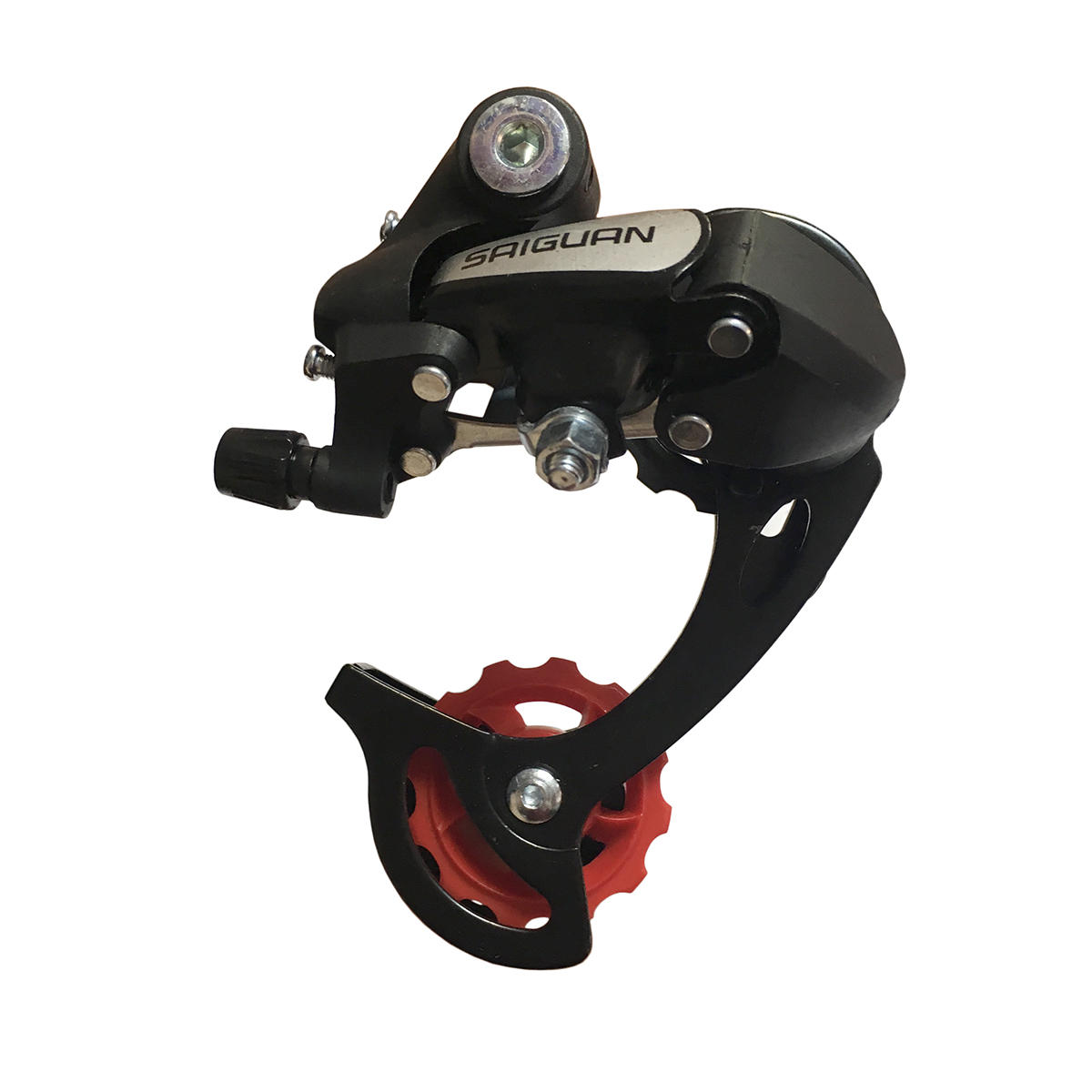 Переключатель задний HG-36A дискретный длиная лапка, мкость 43T, крепление на петух, сталь/пластик