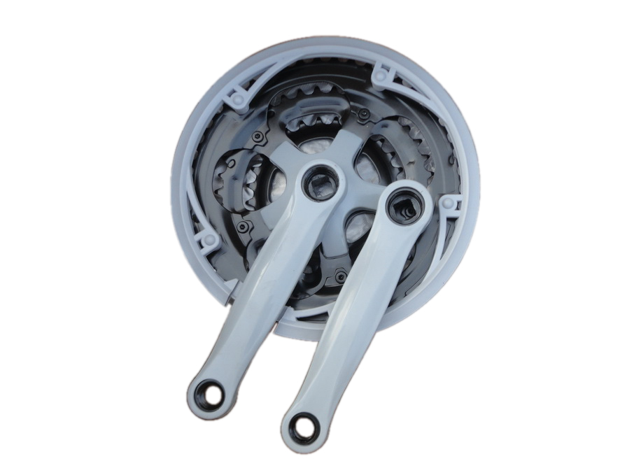 LIDE Шатуны  стальпластик, 170мм, звзды 28/38/48T сталь, линия цепи 47,5 мм, под ось 3U, с защитой