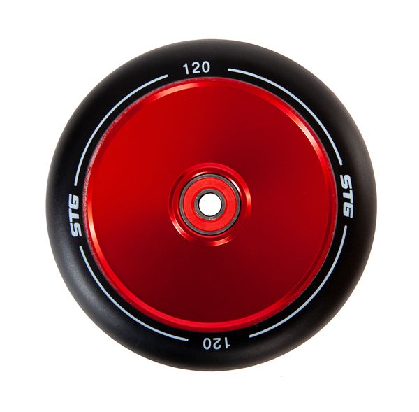 Колесо для трюкового самоката 120 мм с алюминиевым ободом, ABEC-11, 1шт, красный