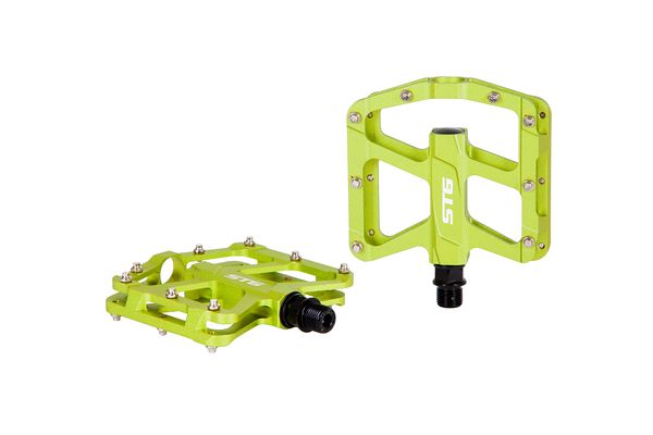 Педали STG ,модель B299, алюм,ось 9/16, пром. подшип.Платформа с шип.Цветзелен.