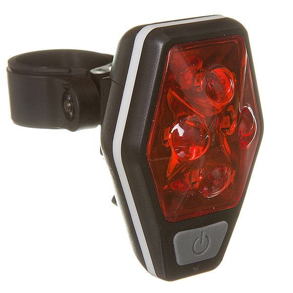 Фонарь STG задний TL5437, 4 красных диода по 0,5 ватт, с линзами, прорезиненная кнопка