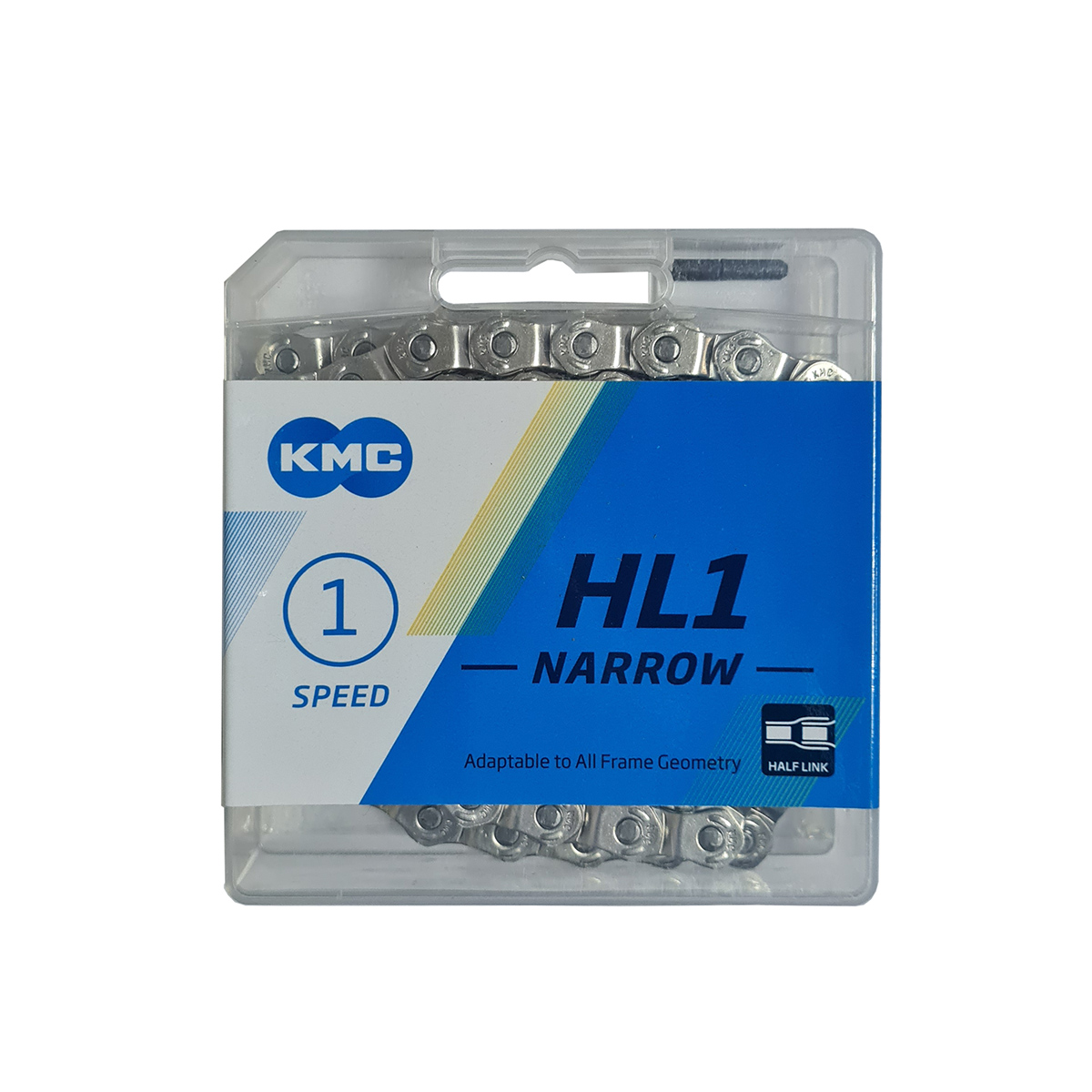 КМС Цепь HL1 NARROW, 1 ск., 1/2x3/32х112L халфлинковая, серебристая, в торг.уп.