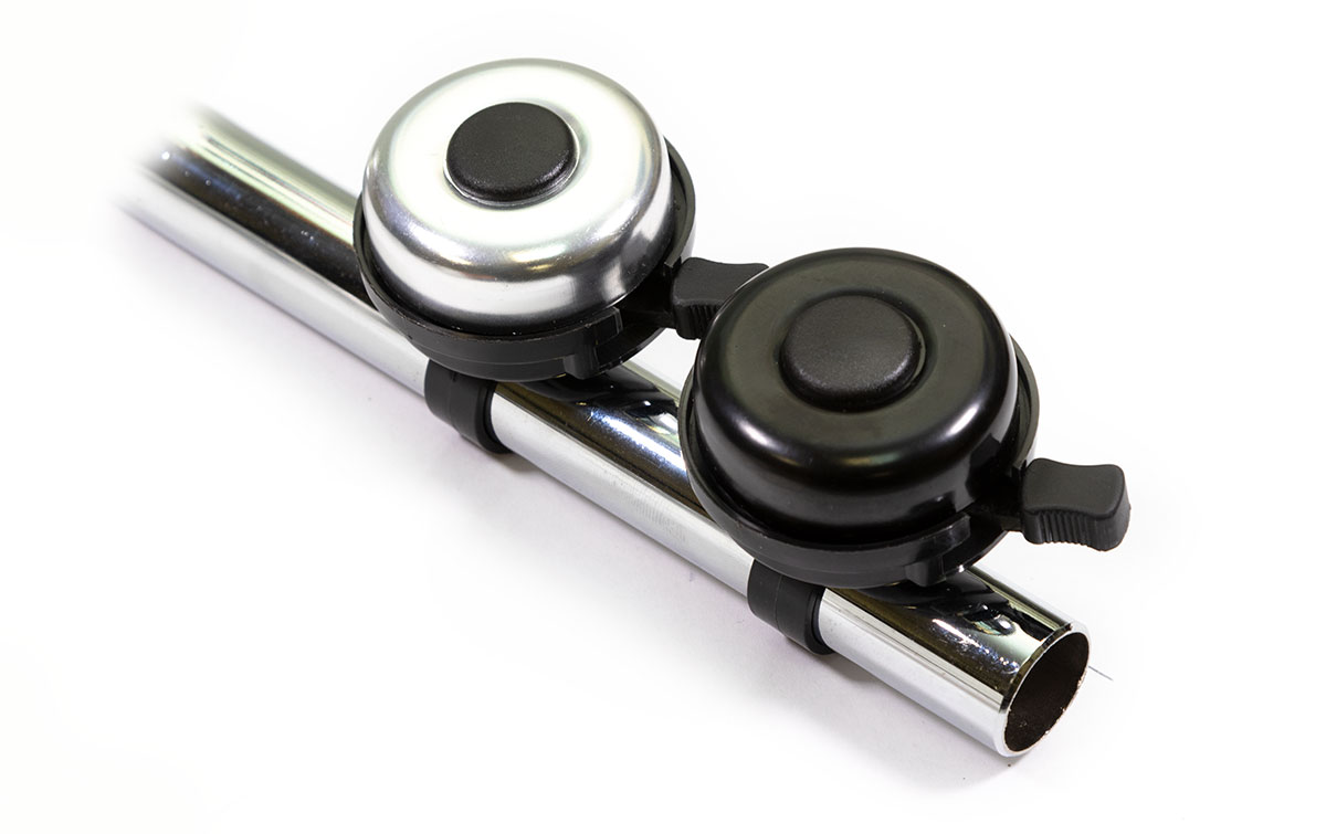 Звонок механический,  46мм, алюминий/пластик, черно-серебристый(5)