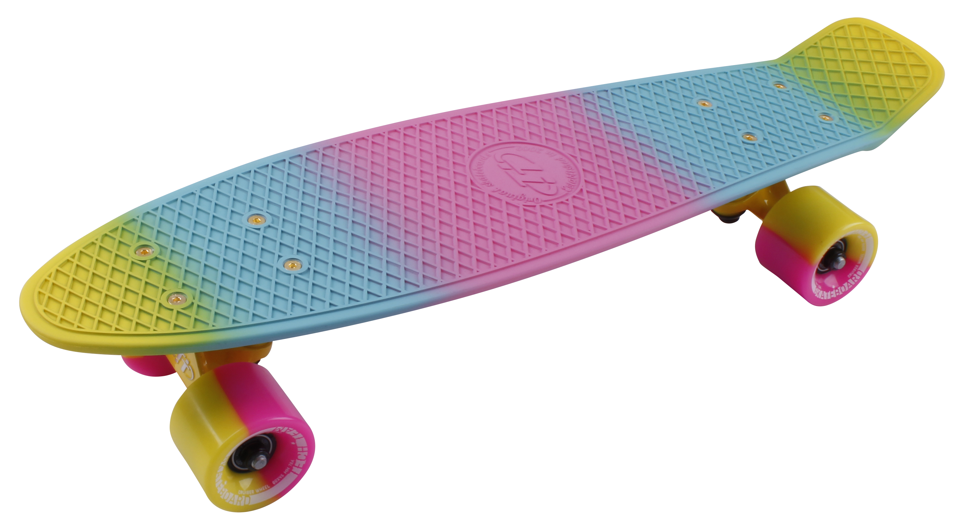 Скейтборд пластиковый Multicolor 22 pink/yellow 1/4 TSL-401MP