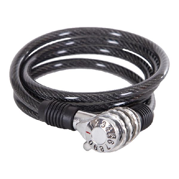 Замок, трос спиральный, кодовый диам.6х100см