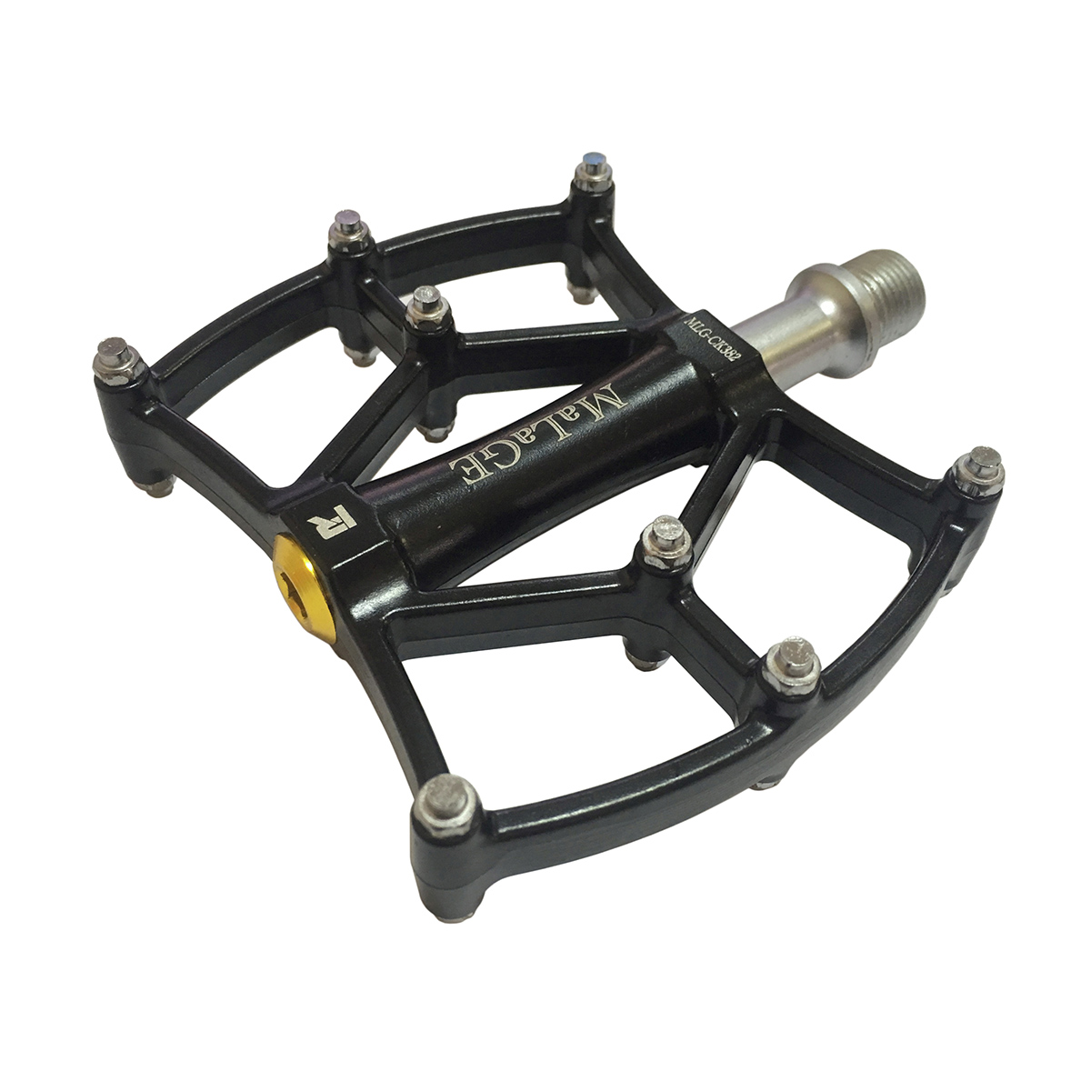 Педали mlg-CK382 алюминиевые литые, 85х100х10мм, ось CrMo 9/16-20TPI, 3 подшипника, вес 328г, чрные,