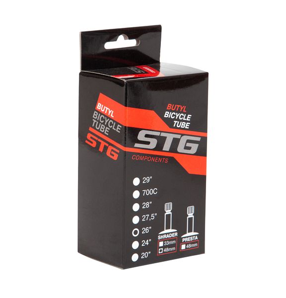 Камера велосипедная STG, бутил ,26Х1,75/1,95 ,автониппель 48мм (упак. коробка)