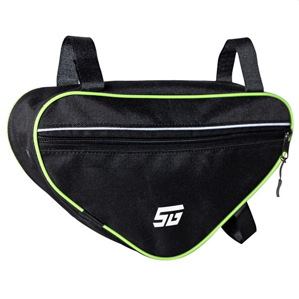 Велосумка под раму STG, модель FB-003, размер 33х18х6 см, черный/зеленый