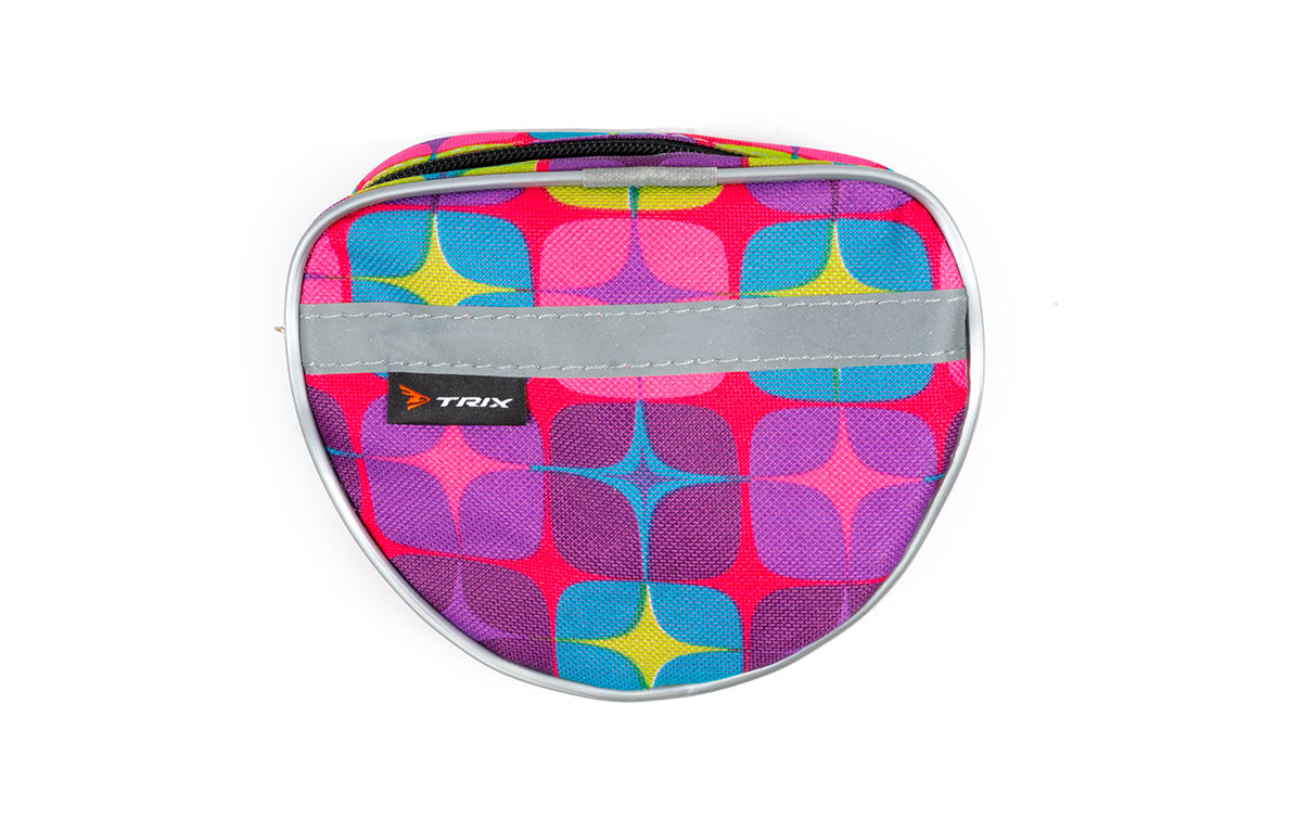 Сумка велосипедная TRIX, крепление на руль, детская, 15х12х7см, водонепроницаемая, светоотражающие в