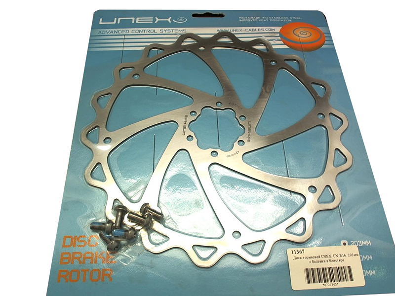 UNEX Диск тормозной UN-R16 203мм с болтами в блистере подсолнух