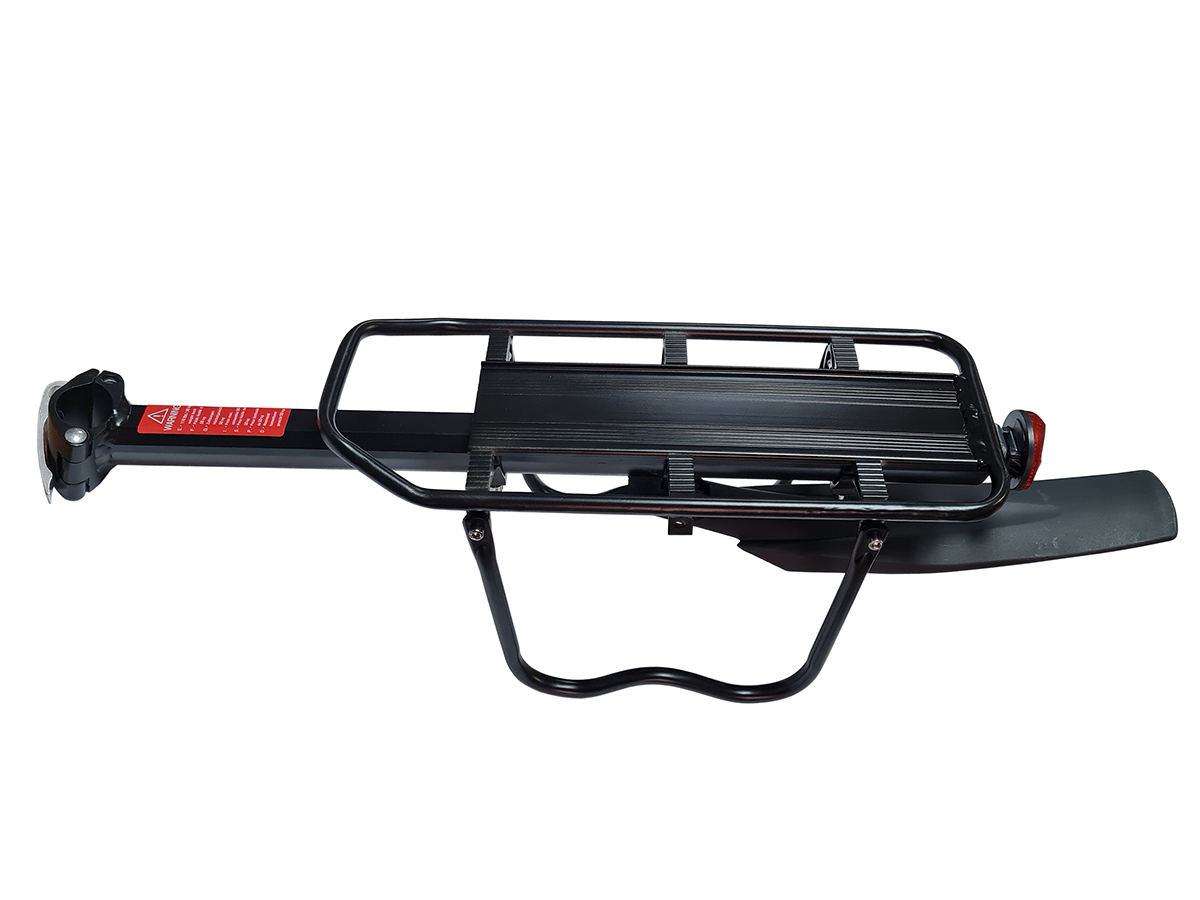 Багажник HS-H022AD консольный, алюминий, с эксцентриком, с защитными дугами, интегрированное крыло, 