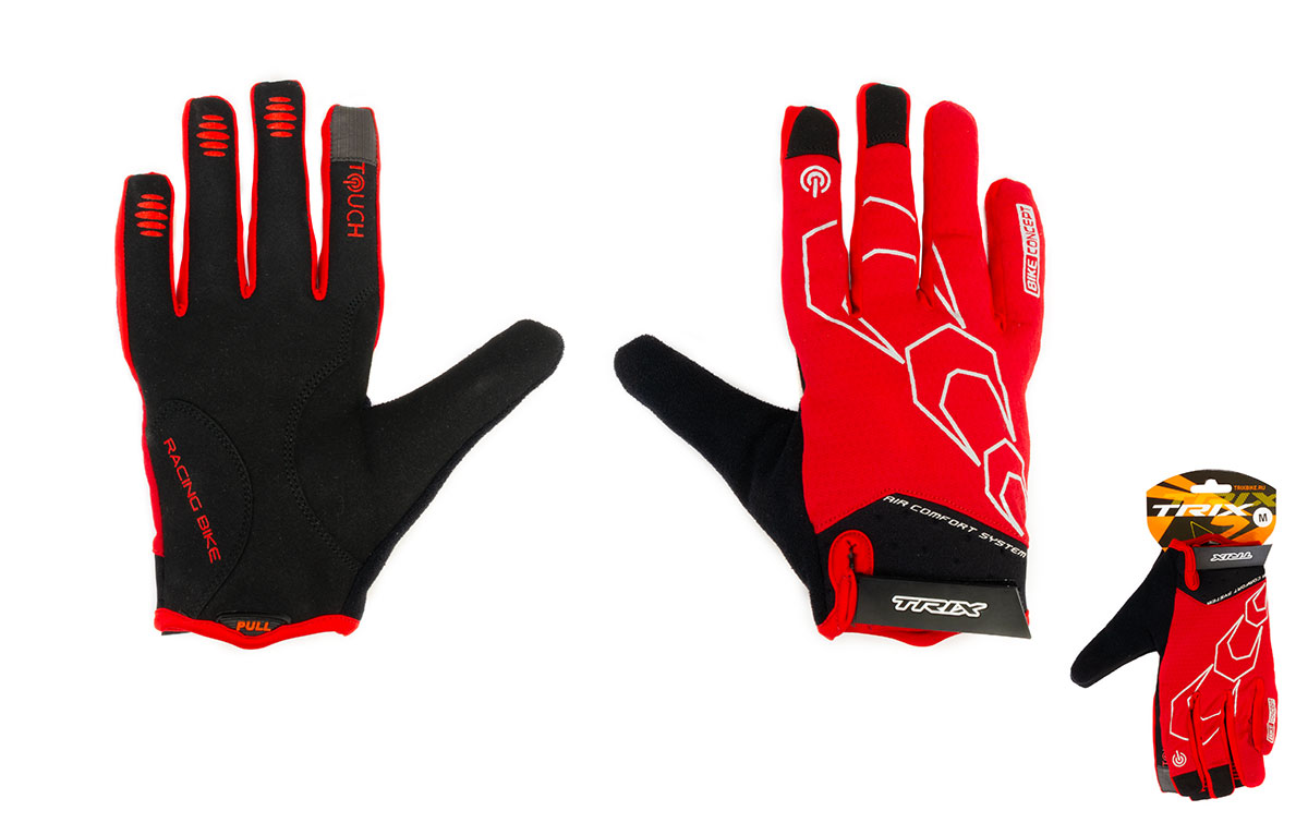 Перчатки TRIX nw  мужские, L, полноразмерные, гелев. вставки, дышащая лайкра/искусств. замша, черно-