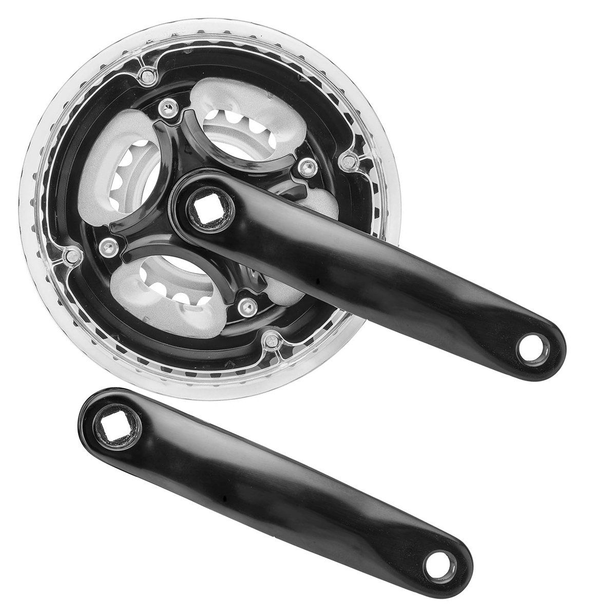 Система HDL-L356 шатуны алюминиевые 170мм чрные, звзды 24/34/42T сталь, с прозрачной защитой, совм.7