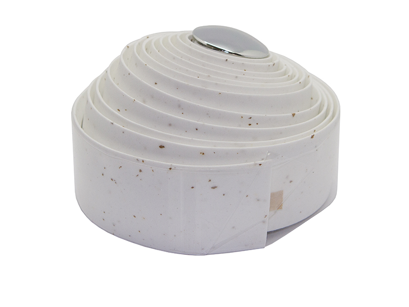 VELO Оплтка руля VLT-001-02 адгезивная, 200х3см, ЭВА/пробка/гель, белая, с заглушками VLP-49