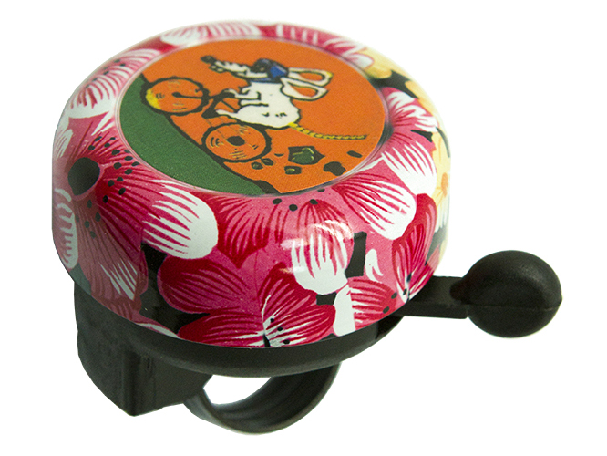 Звонок JH-800A1 D55мм, алюминиевый купол и пластиковая база, мышка на велосипеде