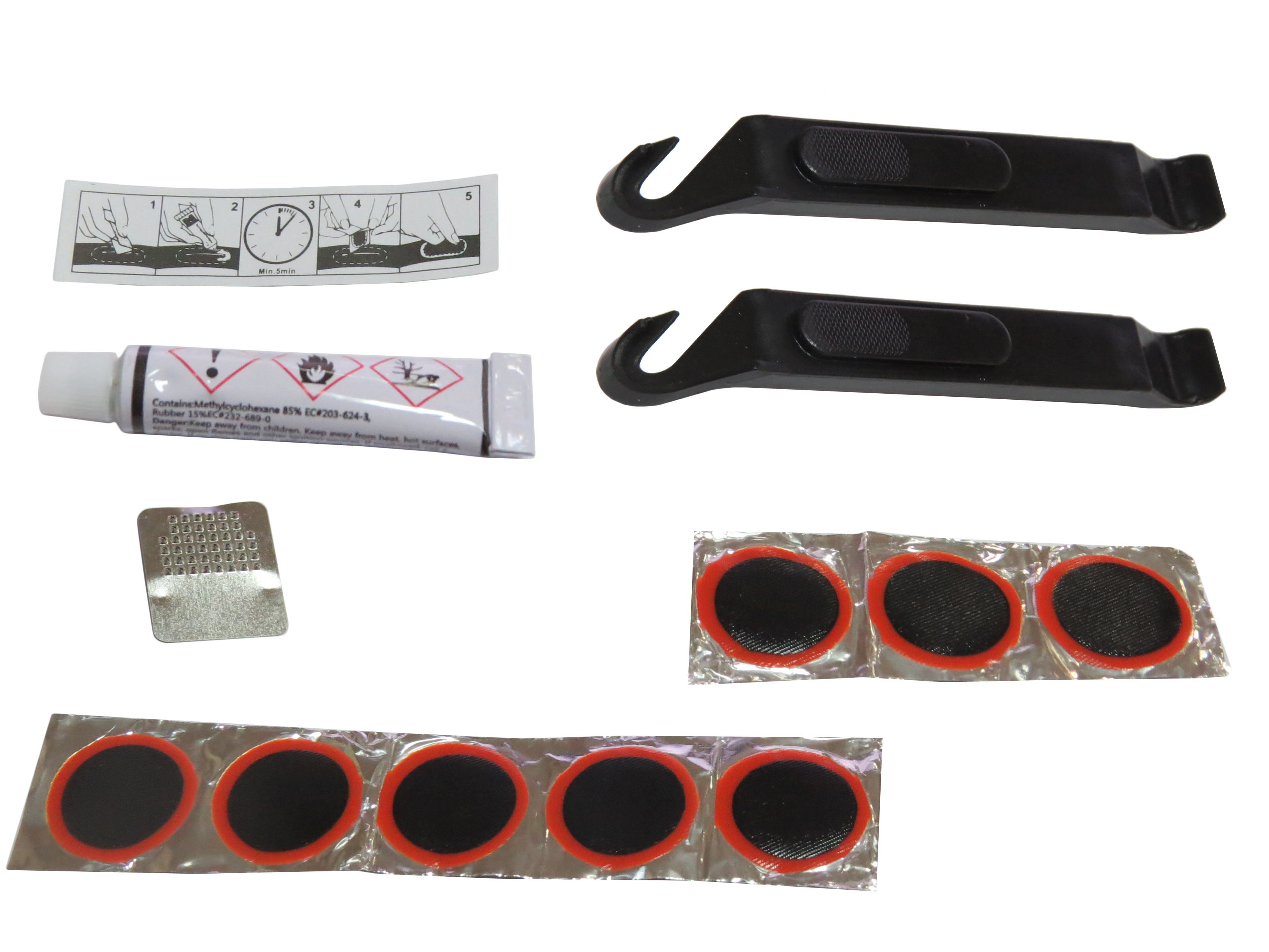 MINGDA Ремкомплект резиновый клей 8мл, 8 заплаток D25мм, наждачка, 2 пластиковые монтажки, инструкци